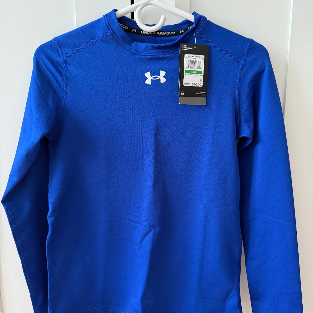 BOYS COLDGEAR UNDER ARMOUR COMPRESSION SPORTS SHIRT - LARGE - NEW